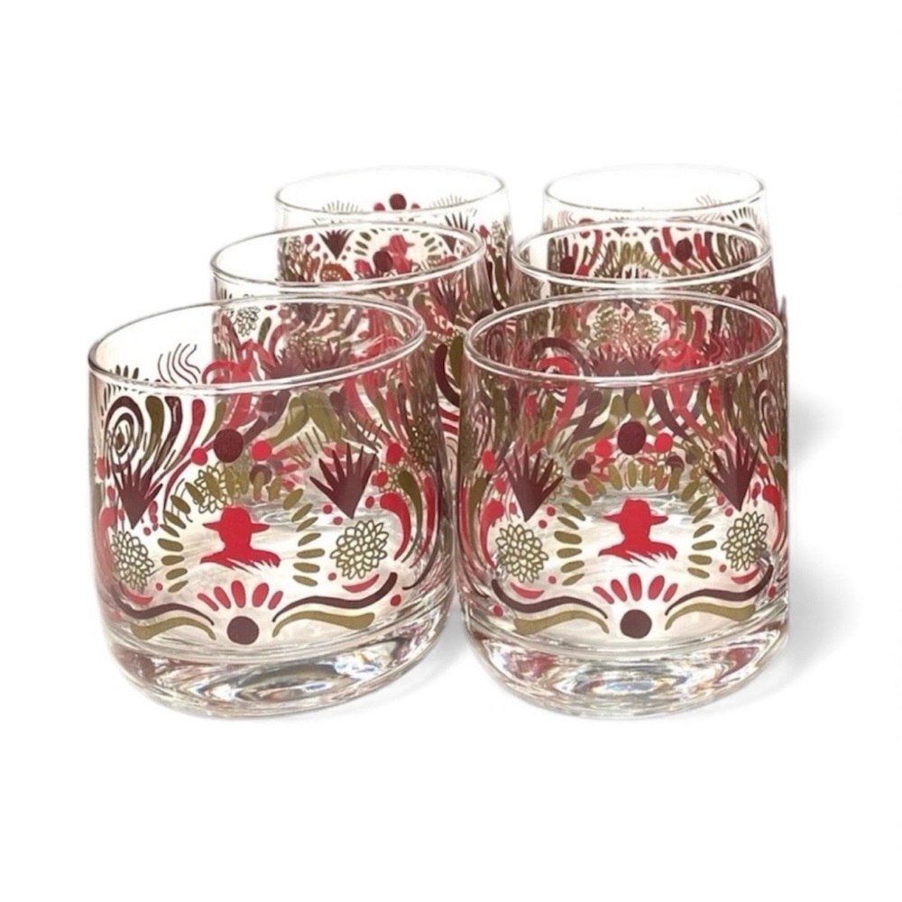 Set of 6 Don Julio Artist Collection Lowball Cocktail Glasses By Claudio Limon